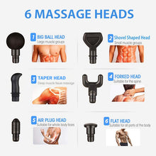 Load image into Gallery viewer, 🌟Powerful Hand Massage Gun: 30 Speeds, 6 Massage Heads | Deep Tissue Massage for Neck, Shoulders, and More! (Black)