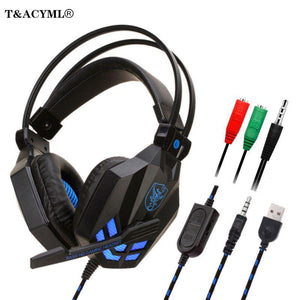 Headset com Luz de Led Stereo Surround com Cancelamento de Ruído