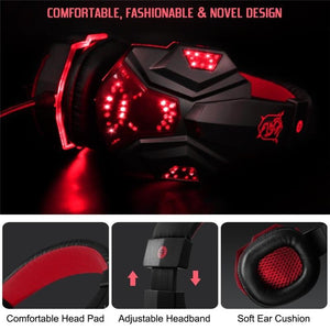 Headset com Luz de Led Stereo Surround com Cancelamento de Ruído