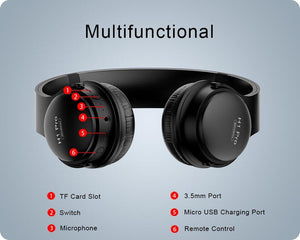 Pro Bluetooth Headphones com HiFi Stereo e Cancelamento de Ruídos