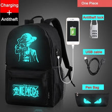 Load image into Gallery viewer, Mochila Luminosa Anti-Roubo com Carregamento USB e Espaço para Laptop