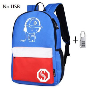 Mochila Luminosa Anti-Roubo com Carregamento USB e Espaço para Laptop