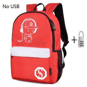 Mochila Luminosa Anti-Roubo com Carregamento USB e Espaço para Laptop