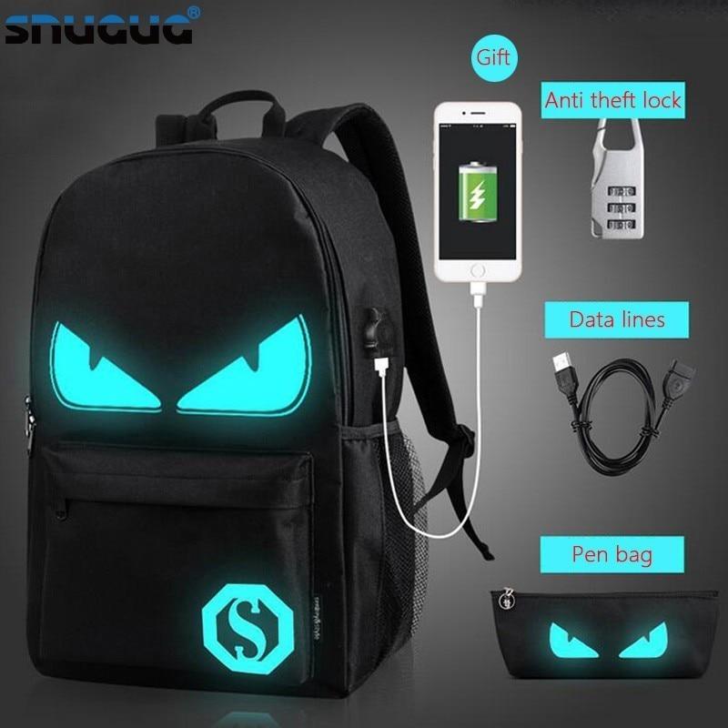 Mochila Luminosa Anti-Roubo com Carregamento USB e Espaço para Laptop