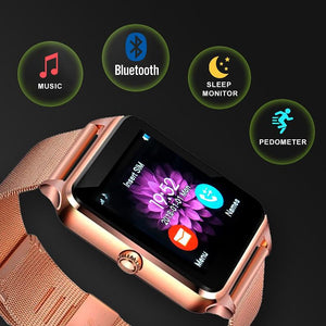 Smart Watch LED Multifunção GUOU / Pulseira em Aço Inoxidável